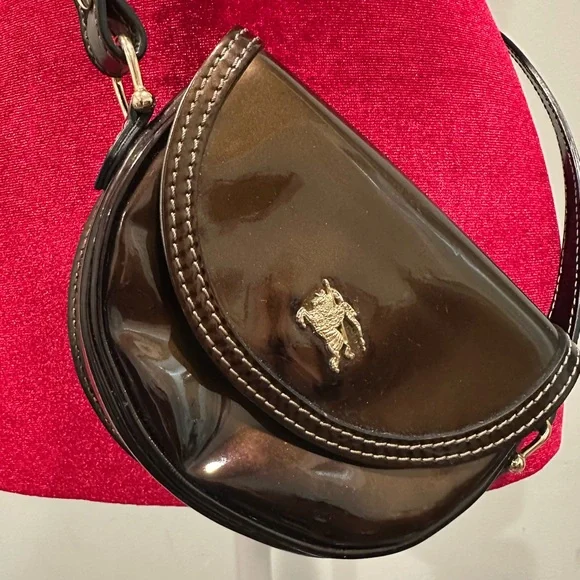 Burberry Black Patent Leather Crossbody Bag - Picture 2 of 7